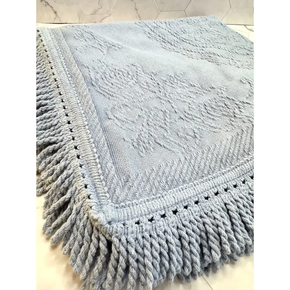 Pillow Sham Whole Home 100% Cotton Blue Embroidered 21x21